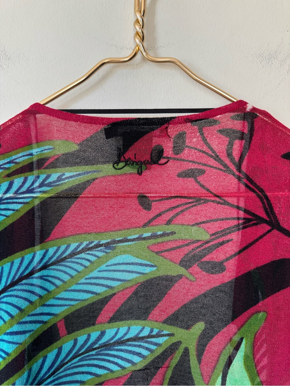 Desigual Tropical Floral Lightweight Draped Cardigan Sweater XL - Picture 8 of 10